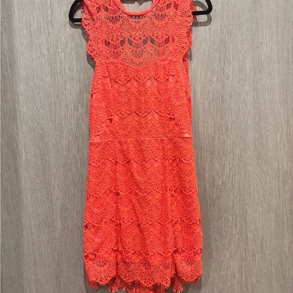 Free People Intimately Coral Lace midi Dress - Picture 1 of 6